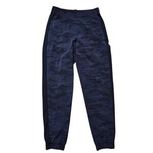 Athleta Brooklyn Textured Jogger Pants Women's 6 Blue Camouflage Pull On Stretch